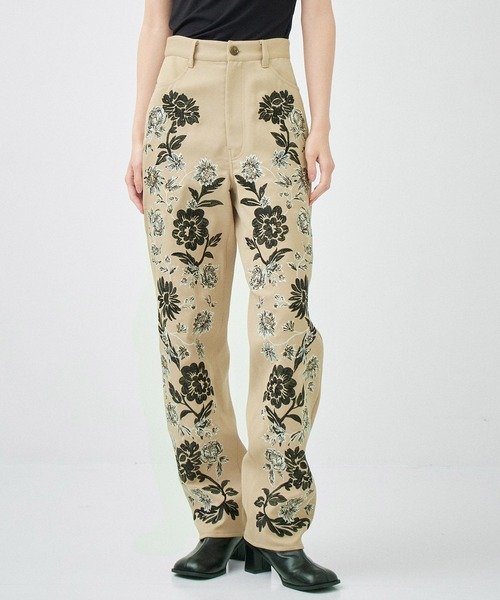 CLANE（クラネ） パンツ 「CLANE/クラネ」FLOWER EMBROIDERY PANTS