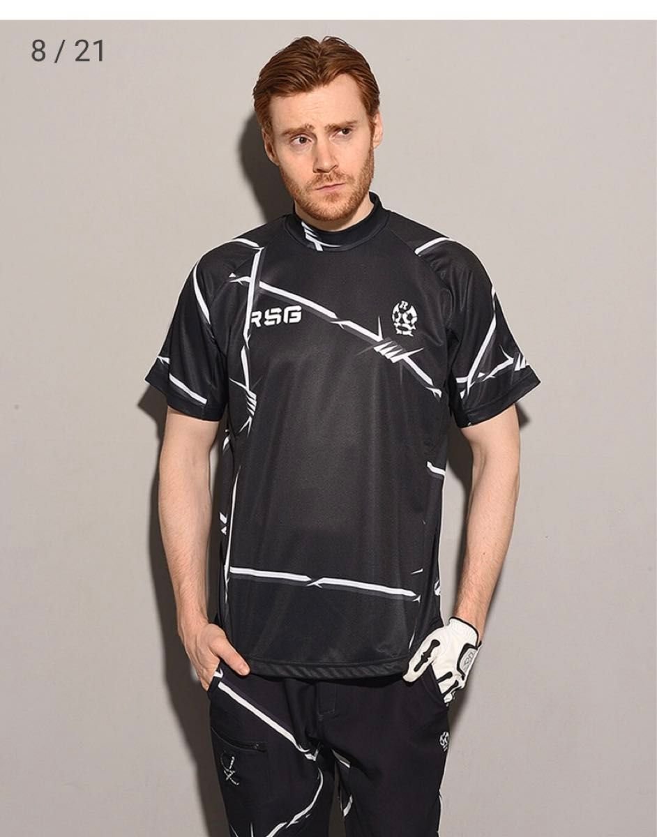 RUSSELUNO GOLF ラッセルノ モックネックシャツ サイズ 7 ブラック