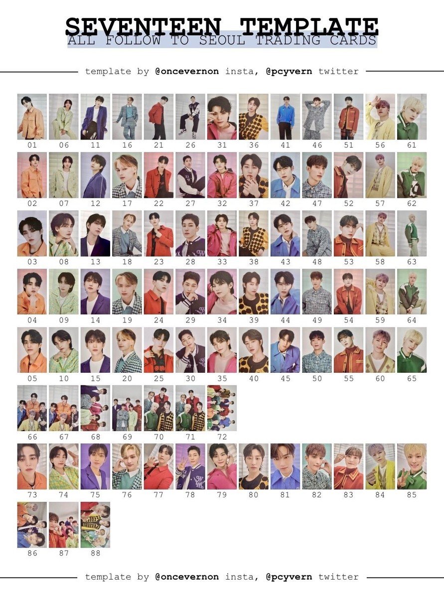 SEVENTEEN TOUR FOLLOW TO SEOUL OFFICIAL TRADING PHOTOCARD | eBay