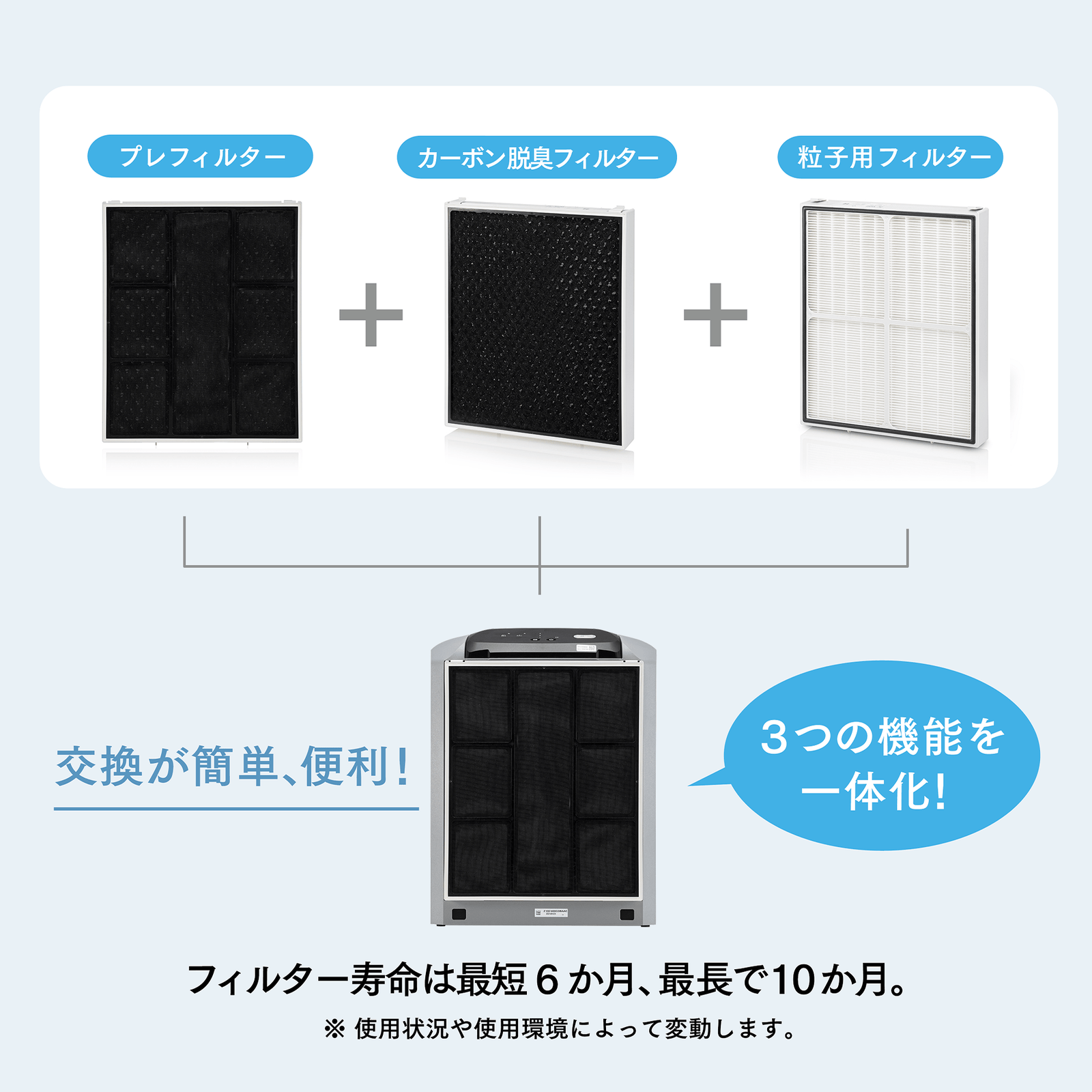 アトモスフィア ミニ空気清浄機 3年保証付き フィルター定期配送付き